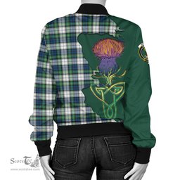Scottish Gordon Dress Ancient Tartan Family Crest with Thistle and Scotland Map Tartan Plaid Bomber Jacket Scottish Plaid Tartan Plaid - ScotsTee - scotstee.com