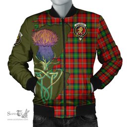 Scottish Fullerton Tartan Family Crest with Thistle and Scotland Map Tartan Plaid Bomber Jacket Scottish Plaid Tartan Plaid - ScotsTee - scotstee.com