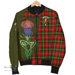 Scottish Fullerton Tartan Family Crest with Thistle and Scotland Map Tartan Plaid Bomber Jacket Scottish Plaid Tartan Plaid - ScotsTee - scotstee.com