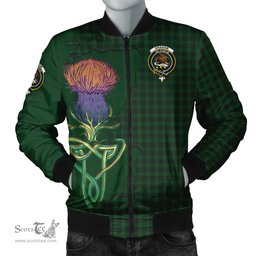 Scottish Graham Tartan Family Crest with Thistle and Scotland Map Tartan Plaid Bomber Jacket Scottish Plaid Tartan Plaid - ScotsTee - scotstee.com