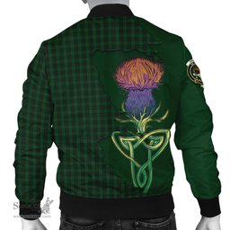 Scottish Graham Tartan Family Crest with Thistle and Scotland Map Tartan Plaid Bomber Jacket Scottish Plaid Tartan Plaid - ScotsTee - scotstee.com