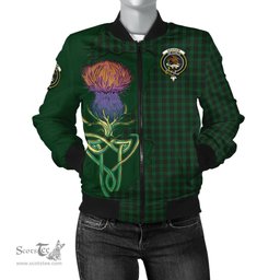 Scottish Graham Tartan Family Crest with Thistle and Scotland Map Tartan Plaid Bomber Jacket Scottish Plaid Tartan Plaid - ScotsTee - scotstee.com