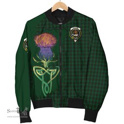 Scottish Graham Tartan Family Crest with Thistle and Scotland Map Tartan Plaid Bomber Jacket Scottish Plaid Tartan Plaid - ScotsTee - scotstee.com