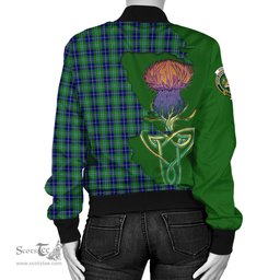 Scottish Douglas Tartan Family Crest with Thistle and Scotland Map Tartan Plaid Bomber Jacket Scottish Plaid Tartan Plaid - ScotsTee - scotstee.com