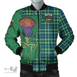 Scottish Graham of Montrose Ancient Tartan Family Crest with Thistle and Scotland Map Tartan Plaid Bomber Jacket Scottish Plaid Tartan Plaid - ScotsTee - scotstee.com