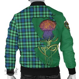 Scottish Graham of Montrose Ancient Tartan Family Crest with Thistle and Scotland Map Tartan Plaid Bomber Jacket Scottish Plaid Tartan Plaid - ScotsTee - scotstee.com