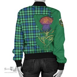 Scottish Graham of Montrose Ancient Tartan Family Crest with Thistle and Scotland Map Tartan Plaid Bomber Jacket Scottish Plaid Tartan Plaid - ScotsTee - scotstee.com