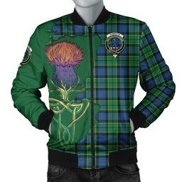Scottish Forsyth Ancient Tartan Family Crest with Thistle and Scotland Map Tartan Plaid Bomber Jacket Scottish Plaid Tartan Plaid - ScotsTee - scotstee.com