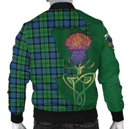 Scottish Forsyth Ancient Tartan Family Crest with Thistle and Scotland Map Tartan Plaid Bomber Jacket Scottish Plaid Tartan Plaid - ScotsTee - scotstee.com