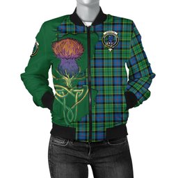 Scottish Forsyth Ancient Tartan Family Crest with Thistle and Scotland Map Tartan Plaid Bomber Jacket Scottish Plaid Tartan Plaid - ScotsTee - scotstee.com