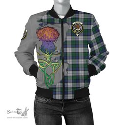 Scottish Graham Dress Tartan Family Crest with Thistle and Scotland Map Tartan Plaid Bomber Jacket Scottish Plaid Tartan Plaid - ScotsTee - scotstee.com