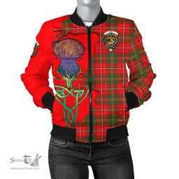 Scottish Hay Modern Tartan Family Crest with Thistle and Scotland Map Tartan Plaid Bomber Jacket Scottish Plaid Tartan Plaid - ScotsTee - scotstee.com