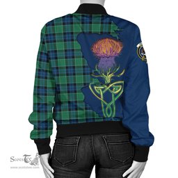 Scottish Graham of Menteith Ancient Tartan Family Crest with Thistle and Scotland Map Tartan Plaid Bomber Jacket Scottish Plaid Tartan Plaid - ScotsTee - scotstee.com