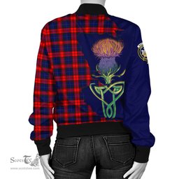 Scottish MacLachlan Modern Tartan Family Crest with Thistle and Scotland Map Tartan Plaid Bomber Jacket Scottish Plaid Tartan Plaid - ScotsTee - scotstee.com