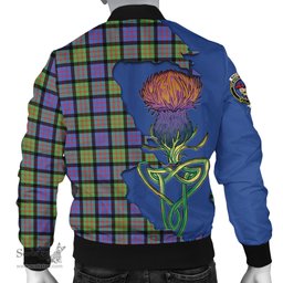 Scottish MacDonald Ancient Tartan Family Crest with Thistle and Scotland Map Tartan Plaid Bomber Jacket Scottish Plaid Tartan Plaid - ScotsTee - scotstee.com