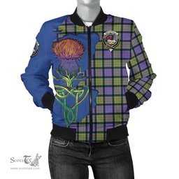 Scottish MacDonald Ancient Tartan Family Crest with Thistle and Scotland Map Tartan Plaid Bomber Jacket Scottish Plaid Tartan Plaid - ScotsTee - scotstee.com