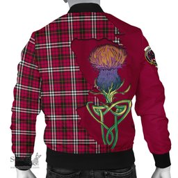 Scottish Little Tartan Family Crest with Thistle and Scotland Map Tartan Plaid Bomber Jacket Scottish Plaid Tartan Plaid - ScotsTee - scotstee.com