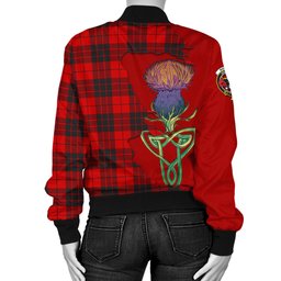 Scottish MacLeod of Raasay Tartan Family Crest with Thistle and Scotland Map Tartan Plaid Bomber Jacket Scottish Plaid Tartan Plaid - ScotsTee - scotstee.com