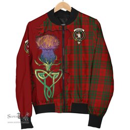 Scottish Livingston Tartan Family Crest with Thistle and Scotland Map Tartan Plaid Bomber Jacket Scottish Plaid Tartan Plaid - ScotsTee - scotstee.com