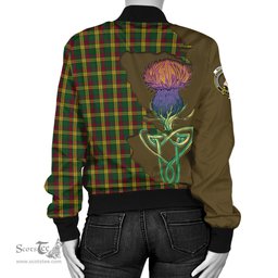 Scottish MacMillan Ancient Tartan Family Crest with Thistle and Scotland Map Tartan Plaid Bomber Jacket Scottish Plaid Tartan Plaid - ScotsTee - scotstee.com
