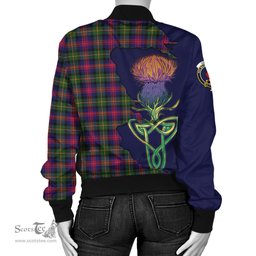 Scottish Logan Modern Tartan Family Crest with Thistle and Scotland Map Tartan Plaid Bomber Jacket Scottish Plaid Tartan Plaid - ScotsTee - scotstee.com