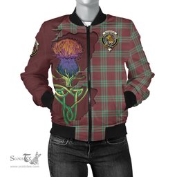 Scottish MacGregor Hunting Ancient Tartan Family Crest with Thistle and Scotland Map Tartan Plaid Bomber Jacket Scottish Plaid Tartan Plaid - ScotsTee - scotstee.com