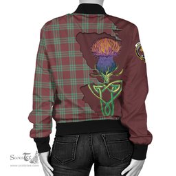Scottish MacGregor Hunting Ancient Tartan Family Crest with Thistle and Scotland Map Tartan Plaid Bomber Jacket Scottish Plaid Tartan Plaid - ScotsTee - scotstee.com
