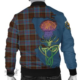 Scottish MacGregor Hastie Tartan Family Crest with Thistle and Scotland Map Tartan Plaid Bomber Jacket Scottish Plaid Tartan Plaid - ScotsTee - scotstee.com