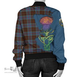 Scottish MacGregor Hastie Tartan Family Crest with Thistle and Scotland Map Tartan Plaid Bomber Jacket Scottish Plaid Tartan Plaid - ScotsTee - scotstee.com