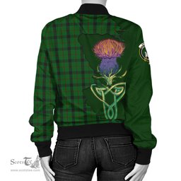 Scottish Kincaid Tartan Family Crest with Thistle and Scotland Map Tartan Plaid Bomber Jacket Scottish Plaid Tartan Plaid - ScotsTee - scotstee.com