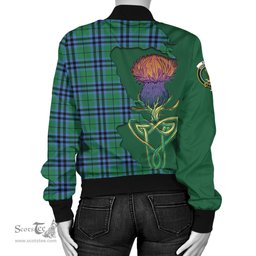 Scottish Keith Ancient Tartan Family Crest with Thistle and Scotland Map Tartan Plaid Bomber Jacket Scottish Plaid Tartan Plaid - ScotsTee - scotstee.com
