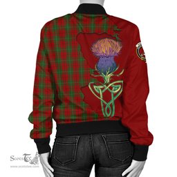 Scottish MacAulay Tartan Family Crest with Thistle and Scotland Map Tartan Plaid Bomber Jacket Scottish Plaid Tartan Plaid - ScotsTee - scotstee.com