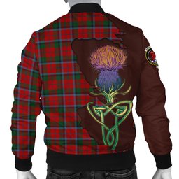 Scottish MacNaughton Tartan Family Crest with Thistle and Scotland Map Tartan Plaid Bomber Jacket Scottish Plaid Tartan Plaid - ScotsTee - scotstee.com
