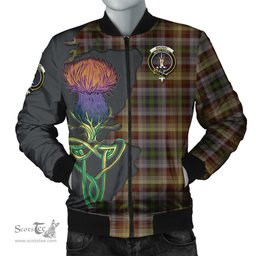 Scottish MacKay of Strathnaver Tartan Family Crest with Thistle and Scotland Map Tartan Plaid Bomber Jacket Scottish Plaid Tartan Plaid - ScotsTee - scotstee.com