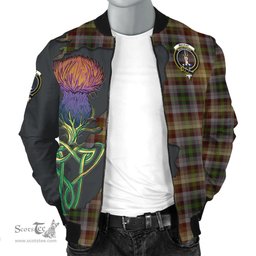 Scottish MacKay of Strathnaver Tartan Family Crest with Thistle and Scotland Map Tartan Plaid Bomber Jacket Scottish Plaid Tartan Plaid - ScotsTee - scotstee.com