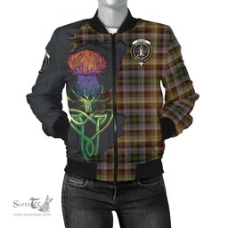 Scottish MacKay of Strathnaver Tartan Family Crest with Thistle and Scotland Map Tartan Plaid Bomber Jacket Scottish Plaid Tartan Plaid - ScotsTee - scotstee.com