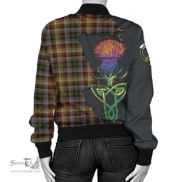 Scottish MacKay of Strathnaver Tartan Family Crest with Thistle and Scotland Map Tartan Plaid Bomber Jacket Scottish Plaid Tartan Plaid - ScotsTee - scotstee.com