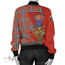 Scottish MacFarlane Ancient Tartan Family Crest with Thistle and Scotland Map Tartan Plaid Bomber Jacket Scottish Plaid Tartan Plaid - ScotsTee - scotstee.com