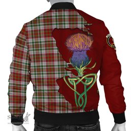 Scottish MacAlister Dress Tartan Family Crest with Thistle and Scotland Map Tartan Plaid Bomber Jacket Scottish Plaid Tartan Plaid - ScotsTee - scotstee.com