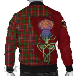 Scottish Innes Tartan Family Crest with Thistle and Scotland Map Tartan Plaid Bomber Jacket Scottish Plaid Tartan Plaid - ScotsTee - scotstee.com