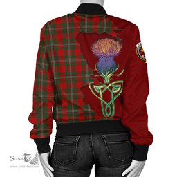 Scottish MacGregor Tartan Family Crest with Thistle and Scotland Map Tartan Plaid Bomber Jacket Scottish Plaid Tartan Plaid - ScotsTee - scotstee.com