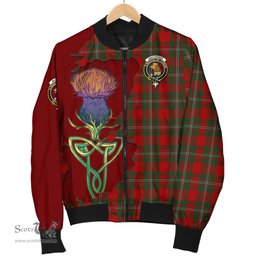 Scottish MacGregor Tartan Family Crest with Thistle and Scotland Map Tartan Plaid Bomber Jacket Scottish Plaid Tartan Plaid - ScotsTee - scotstee.com