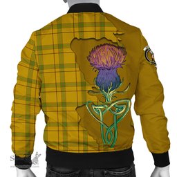 Scottish Houston Tartan Family Crest with Thistle and Scotland Map Tartan Plaid Bomber Jacket Scottish Plaid Tartan Plaid - ScotsTee - scotstee.com