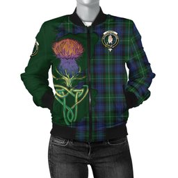 Scottish Lamont #2 Tartan Family Crest with Thistle and Scotland Map Tartan Plaid Bomber Jacket Scottish Plaid Tartan Plaid - ScotsTee - scotstee.com