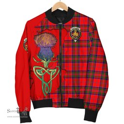 Scottish MacGillivray Modern Tartan Family Crest with Thistle and Scotland Map Tartan Plaid Bomber Jacket Scottish Plaid Tartan Plaid - ScotsTee - scotstee.com