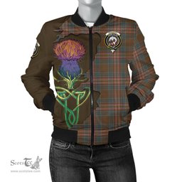 Scottish Kennedy Weathered Tartan Family Crest with Thistle and Scotland Map Tartan Plaid Bomber Jacket Scottish Plaid Tartan Plaid - ScotsTee - scotstee.com