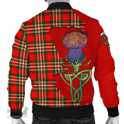Scottish MacGill Modern Tartan Family Crest with Thistle and Scotland Map Tartan Plaid Bomber Jacket Scottish Plaid Tartan Plaid - ScotsTee - scotstee.com