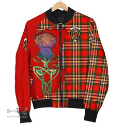 Scottish MacGill Modern Tartan Family Crest with Thistle and Scotland Map Tartan Plaid Bomber Jacket Scottish Plaid Tartan Plaid - ScotsTee - scotstee.com