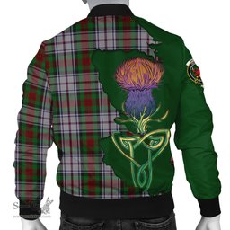Scottish MacDuff Dress Tartan Family Crest with Thistle and Scotland Map Tartan Plaid Bomber Jacket Scottish Plaid Tartan Plaid - ScotsTee - scotstee.com