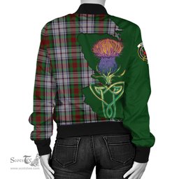 Scottish MacDuff Dress Tartan Family Crest with Thistle and Scotland Map Tartan Plaid Bomber Jacket Scottish Plaid Tartan Plaid - ScotsTee - scotstee.com